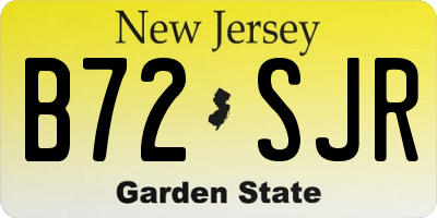 NJ license plate B72SJR