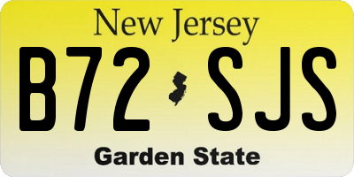 NJ license plate B72SJS