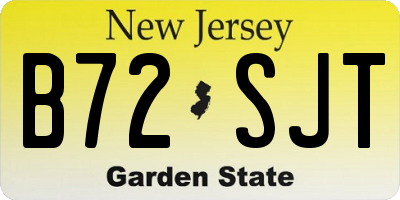 NJ license plate B72SJT