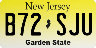 NJ license plate B72SJU