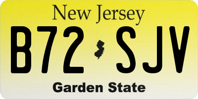 NJ license plate B72SJV