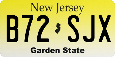 NJ license plate B72SJX