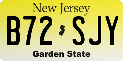 NJ license plate B72SJY