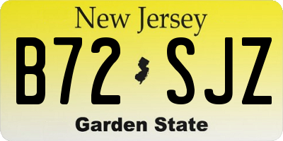 NJ license plate B72SJZ