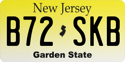 NJ license plate B72SKB