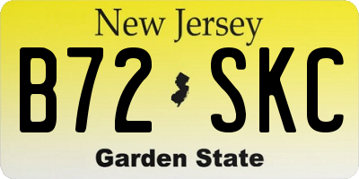 NJ license plate B72SKC