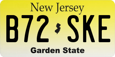 NJ license plate B72SKE