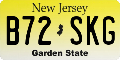 NJ license plate B72SKG