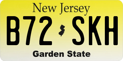 NJ license plate B72SKH
