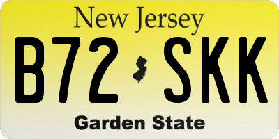 NJ license plate B72SKK