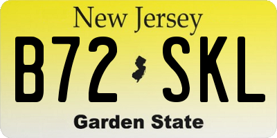 NJ license plate B72SKL