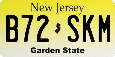 NJ license plate B72SKM