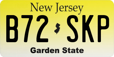 NJ license plate B72SKP