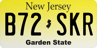 NJ license plate B72SKR