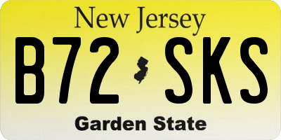 NJ license plate B72SKS