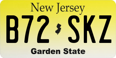 NJ license plate B72SKZ