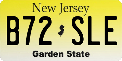 NJ license plate B72SLE