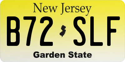 NJ license plate B72SLF