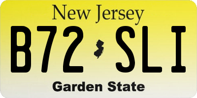 NJ license plate B72SLI