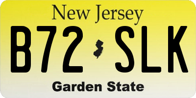 NJ license plate B72SLK
