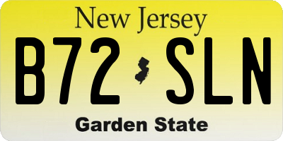 NJ license plate B72SLN