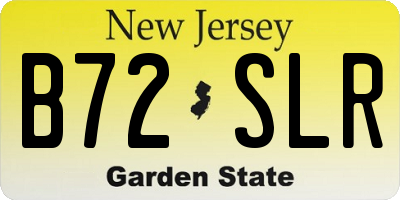 NJ license plate B72SLR