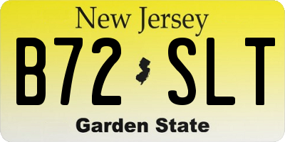 NJ license plate B72SLT
