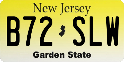 NJ license plate B72SLW