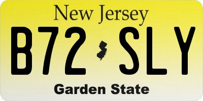 NJ license plate B72SLY