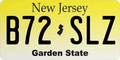 NJ license plate B72SLZ