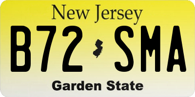NJ license plate B72SMA