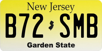 NJ license plate B72SMB