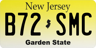 NJ license plate B72SMC