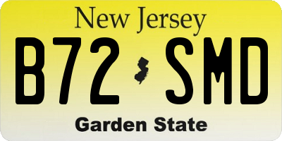 NJ license plate B72SMD