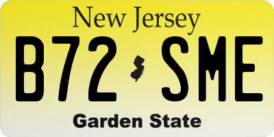 NJ license plate B72SME