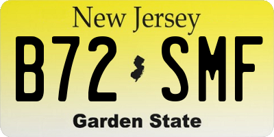 NJ license plate B72SMF