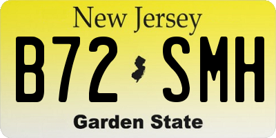 NJ license plate B72SMH