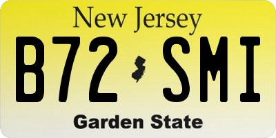 NJ license plate B72SMI