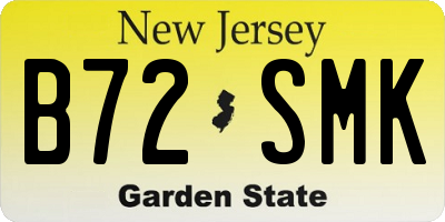 NJ license plate B72SMK