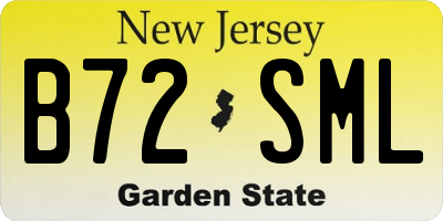 NJ license plate B72SML
