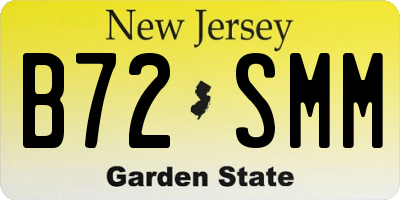 NJ license plate B72SMM