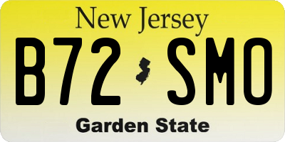 NJ license plate B72SMO