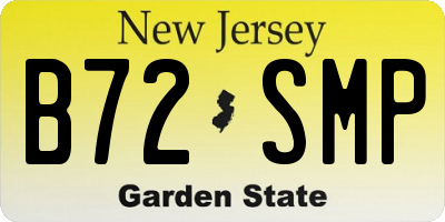 NJ license plate B72SMP