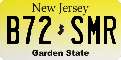 NJ license plate B72SMR