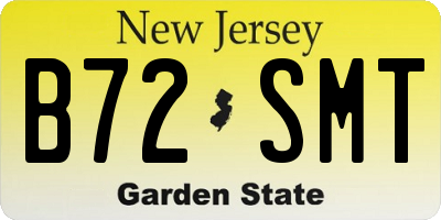 NJ license plate B72SMT