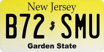 NJ license plate B72SMU