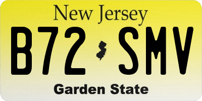 NJ license plate B72SMV