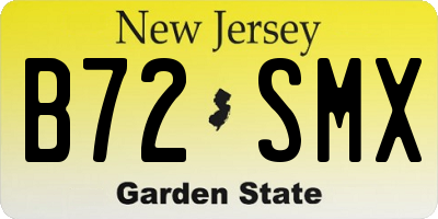 NJ license plate B72SMX