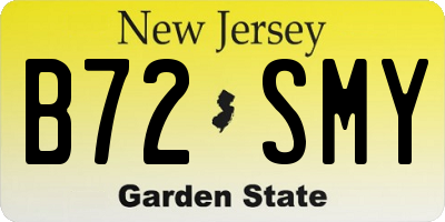 NJ license plate B72SMY