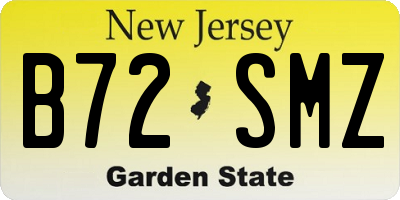 NJ license plate B72SMZ